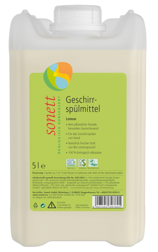 Sonett Geschirrspülmittel Lemon (5L)
