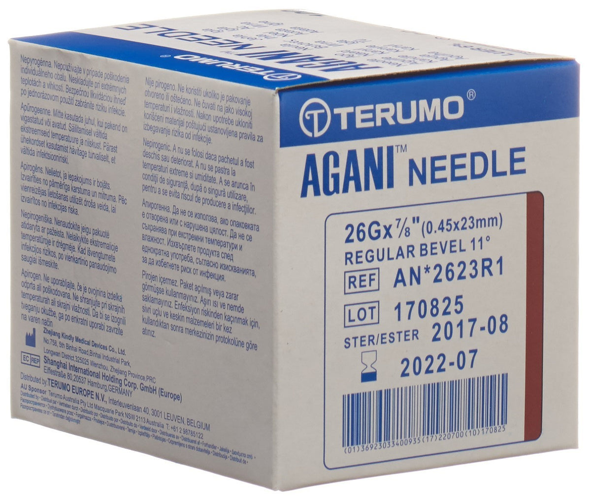 TERUMO Agani Einmalkanüle 26G 0.45x23mm braun (100 Stk)