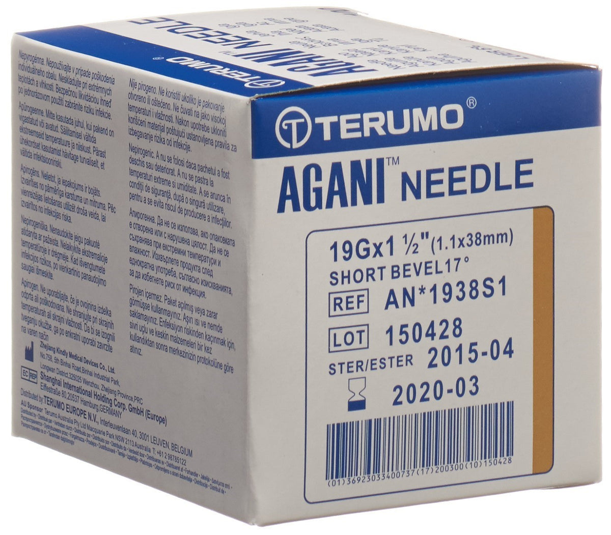 TERUMO Agani Einmalkanüle 19G 1.1x38mm elfenbein (100 Stk)