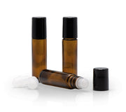 farfalla Leergut Set Braunglas Roll-on 10ml mit Deckel (3 Stk)