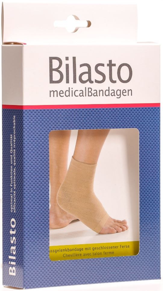 Bilasto Fussgelenkbandage Ferse geschlossen beige S (1 Stk)