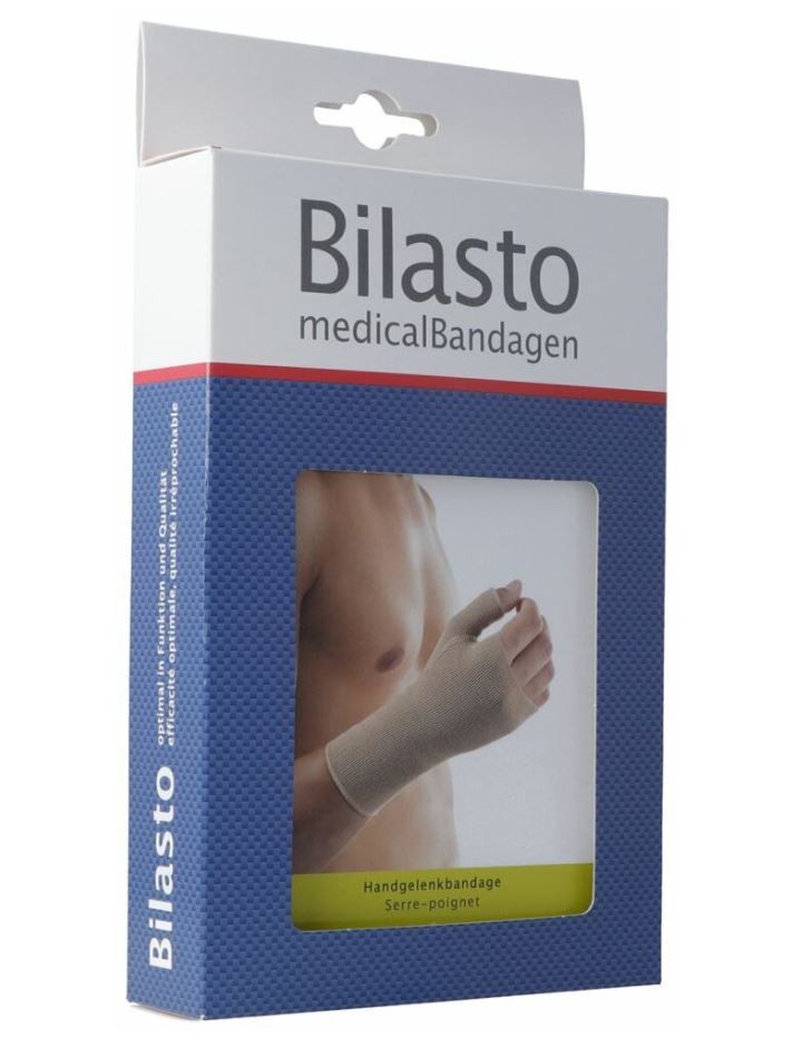 Bilasto Handgelenkbandage mit Daumenansatz beige M (1 Stk)