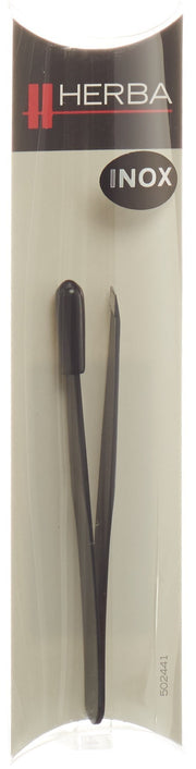 HERBA Pinzette schräg Inox schwarz mit Herba-Logo (1 Stk)