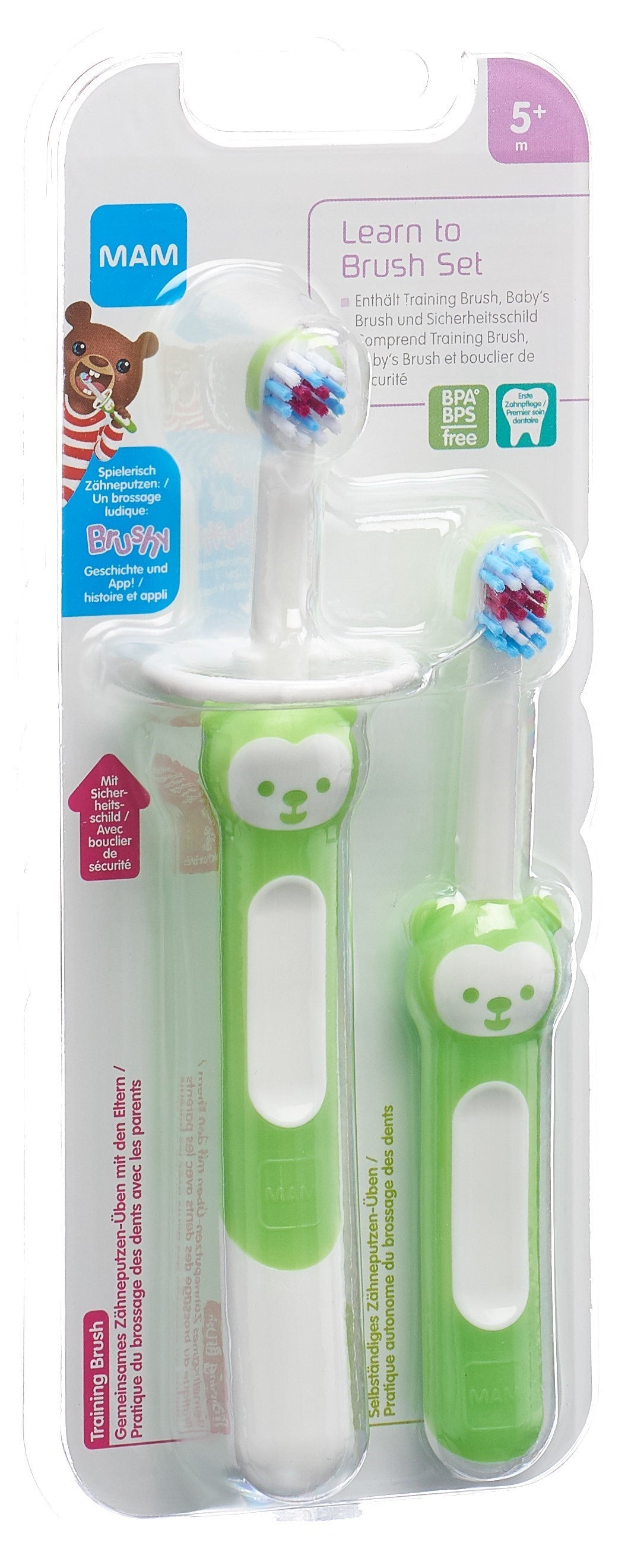 MAM Learn to Brush Set Zahnbürsten 5+m (2-teilig)