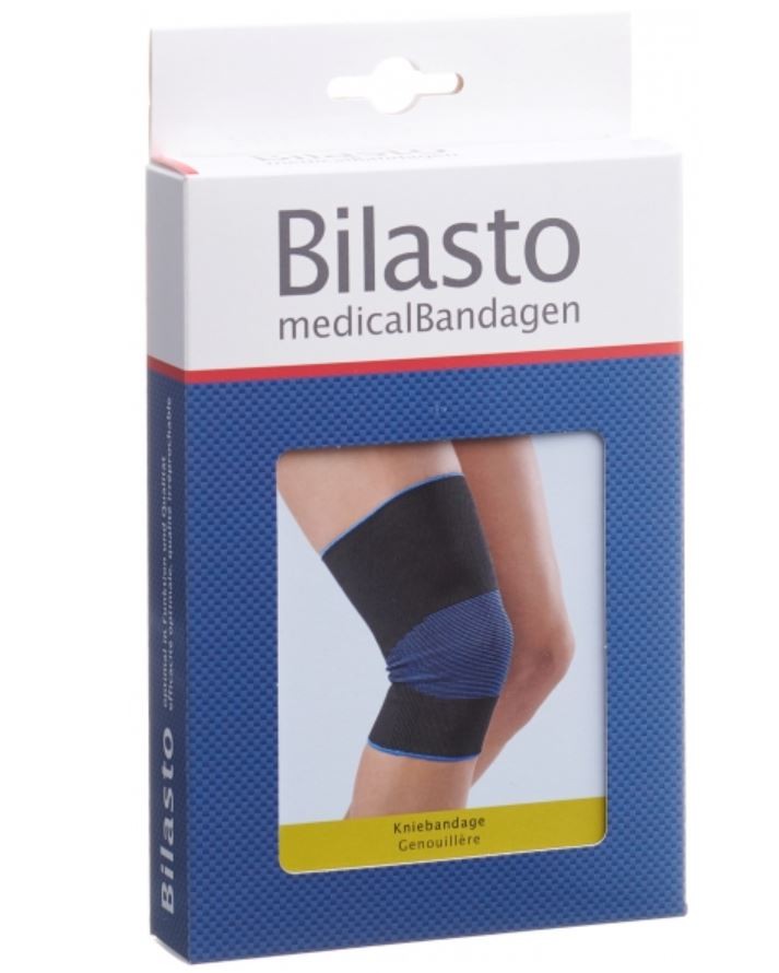 Bilasto Kniebandage schwarz/blau XL (1 Stk)