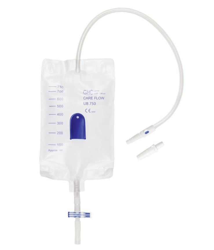 GHC Urinbeutel Careflow 0.75l 12cm unsteril mit Ablass mit Rücklaufventil (1 Stk)