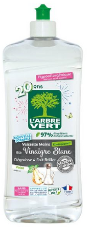L'ARBRE VERT Geschirrspülmittel Essig Birne (750ml)