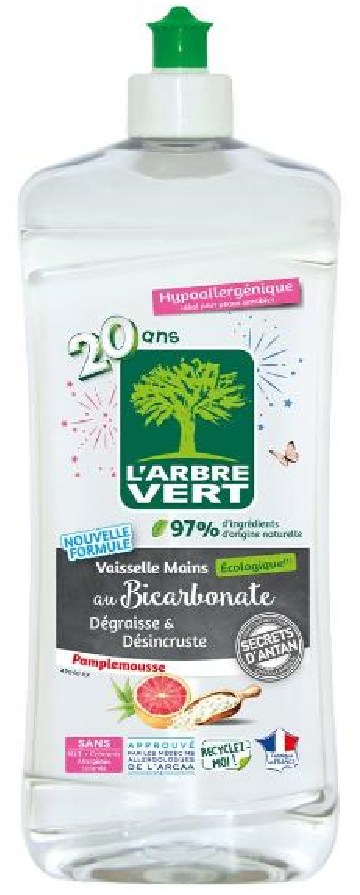L'ARBRE VERT Geschirrspülmittel Natron & Grapefruit (750ml)