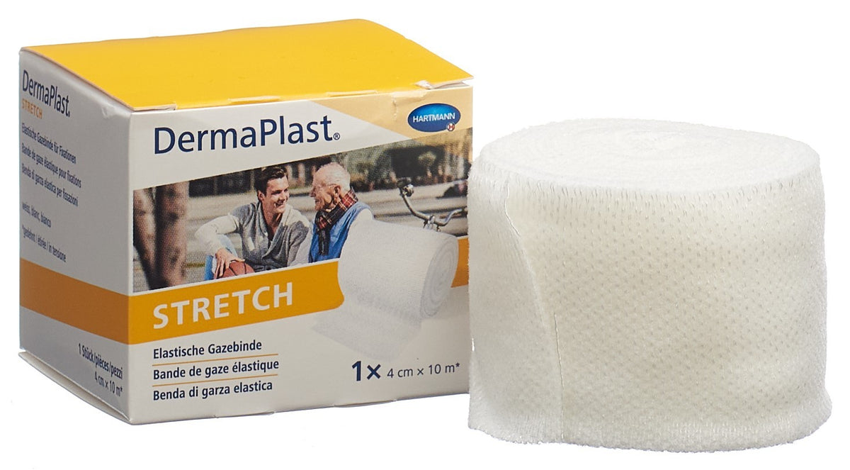 DermaPlast STRETCH Gazebinde 4cmx10m weiss (1 Stk)