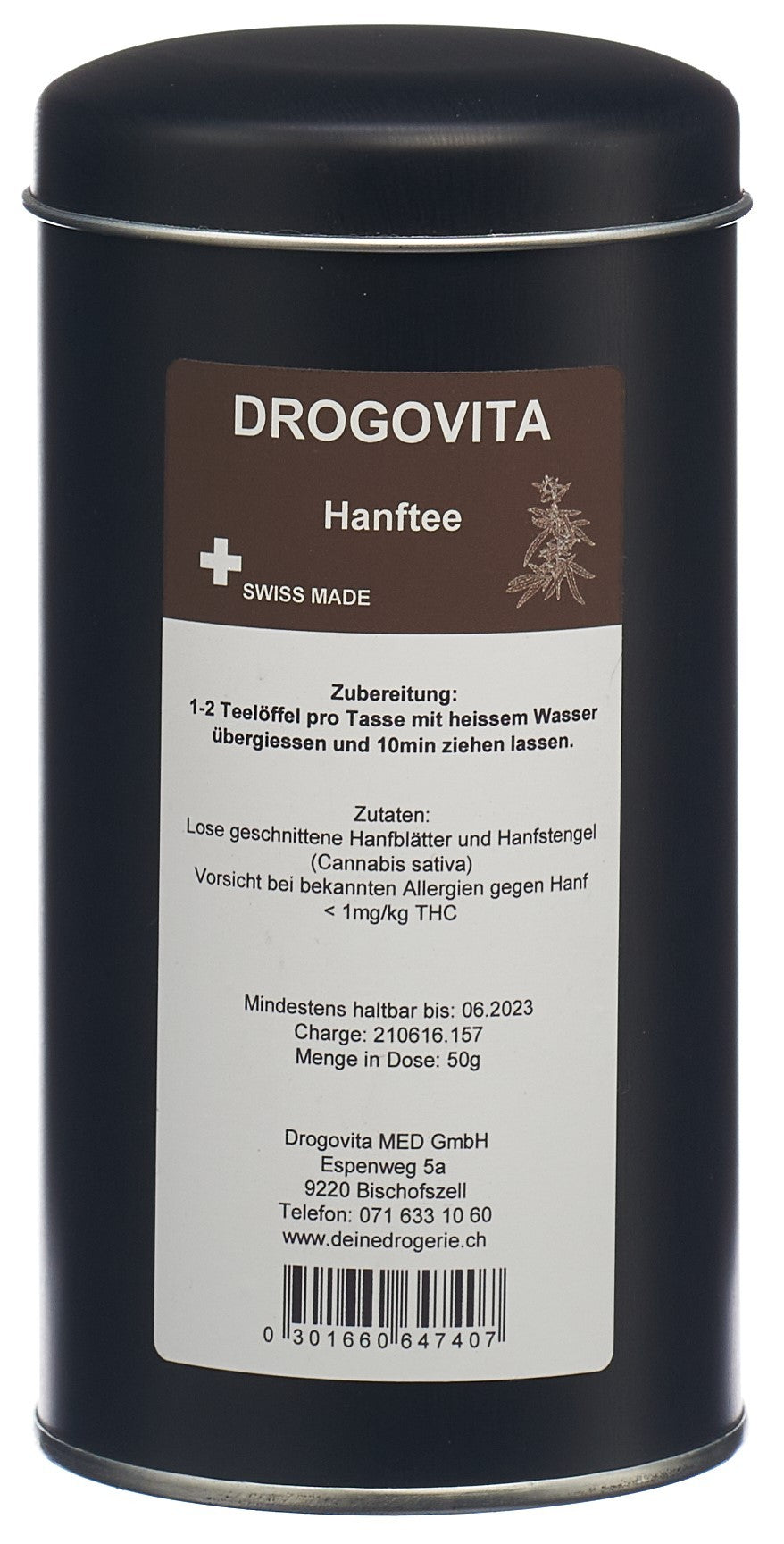 DROGOVITA Hanftee Dose (50g)