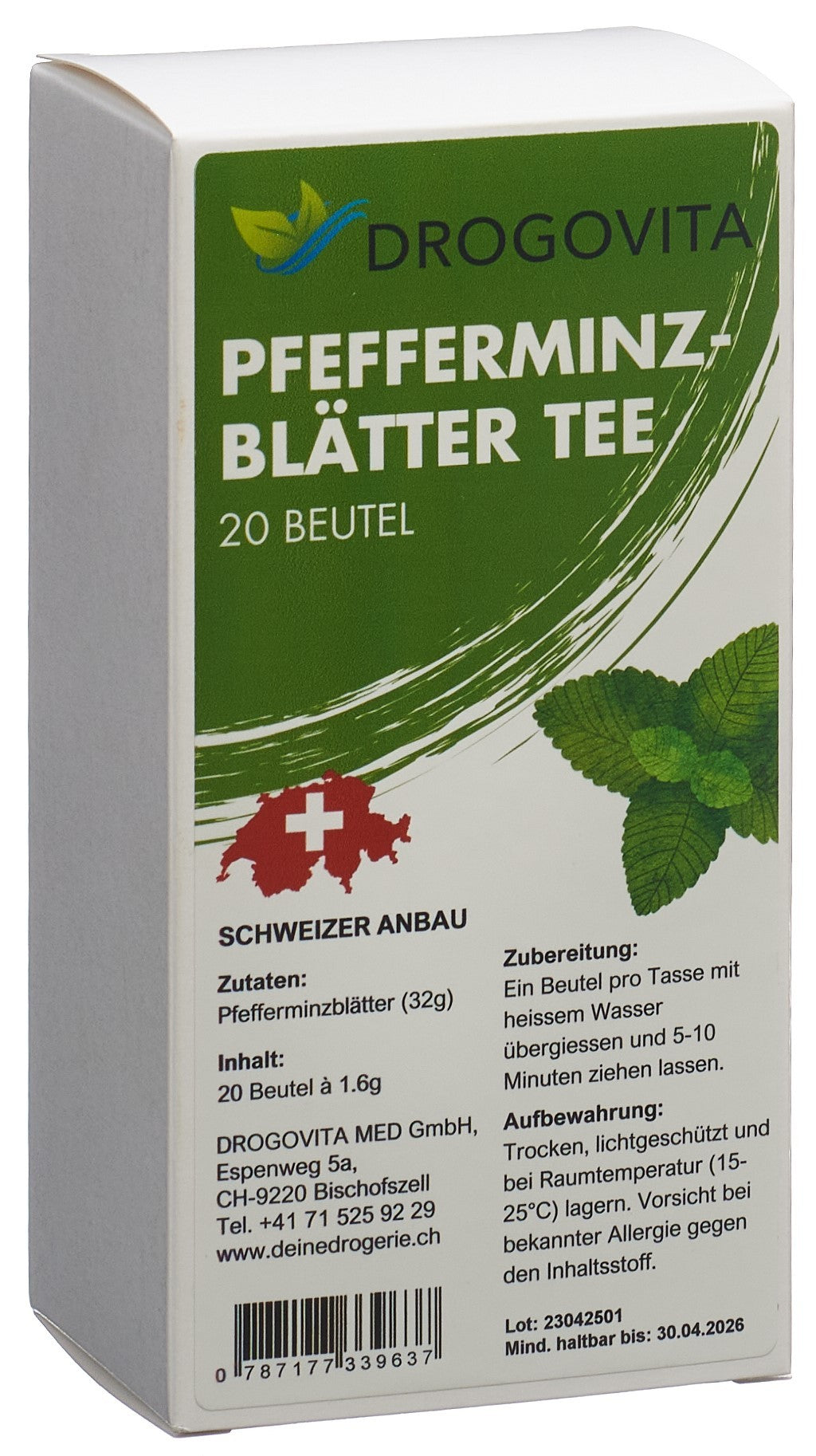 DROGOVITA Pfefferminzblätter Tee (20 Beutel)