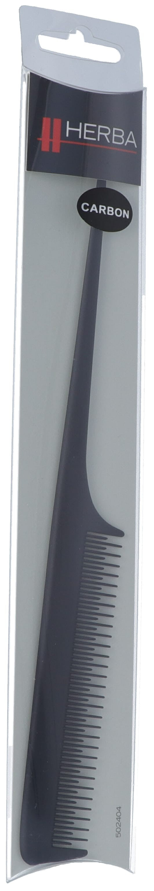 HERBA Carbon Stielkamm fein gezahnt schwarz (1 Stk)