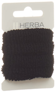 HERBA Haarbinder 4cm frottée schwarz (4 Stk)