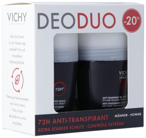 Vichy Homme Antiperspirant Deo 72h Roll-on Duo (2x50ml)