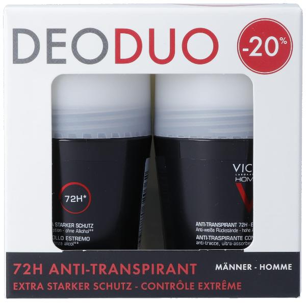 Vichy Homme Antiperspirant Deo 72h Roll-on Duo (2x50ml)