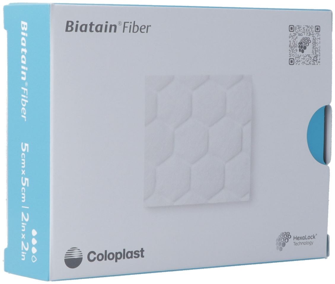 Biatain Fiber gelierender Faserverband 5x5cm (10 Stk)