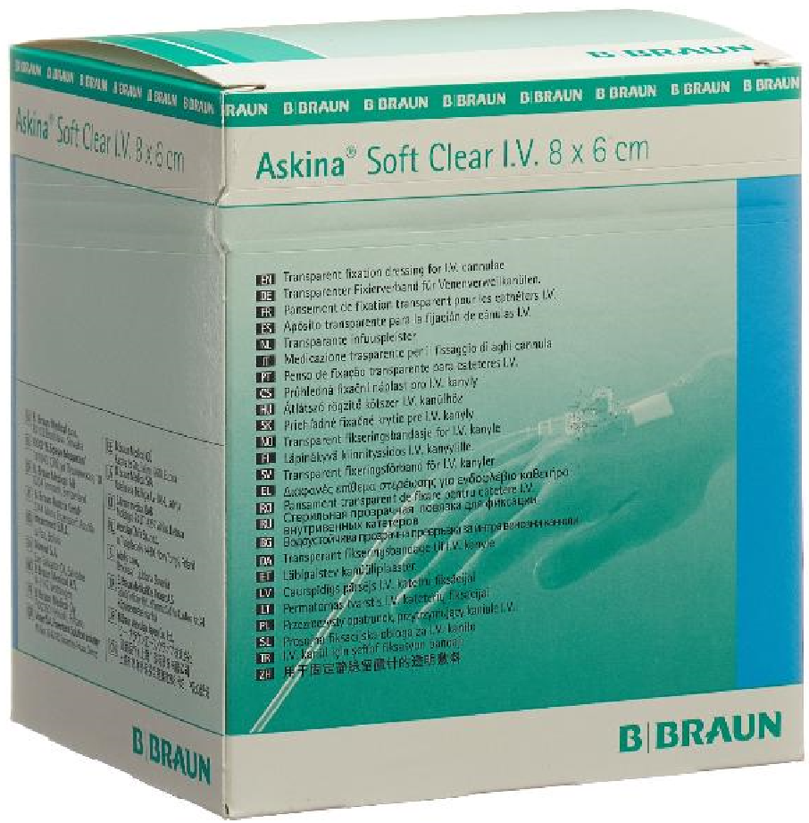 ASKINA Soft Clear I.V. Kanülenfixierer 6x8cm (50 Stk)