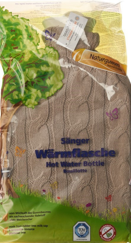 Sänger Wärmflasche 2l Strickbezug Zopf dunkelbe (1 Stk)