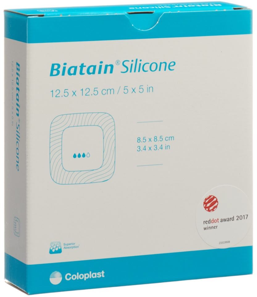 Biatain Silicone Schaumverband 12.5x12.5cm selbstklebend (10 Stk)