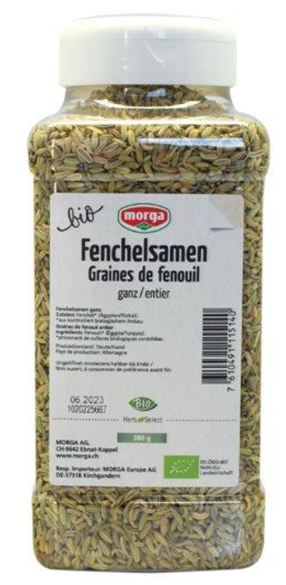 morga bio Fenchelsamen ganz (380g)