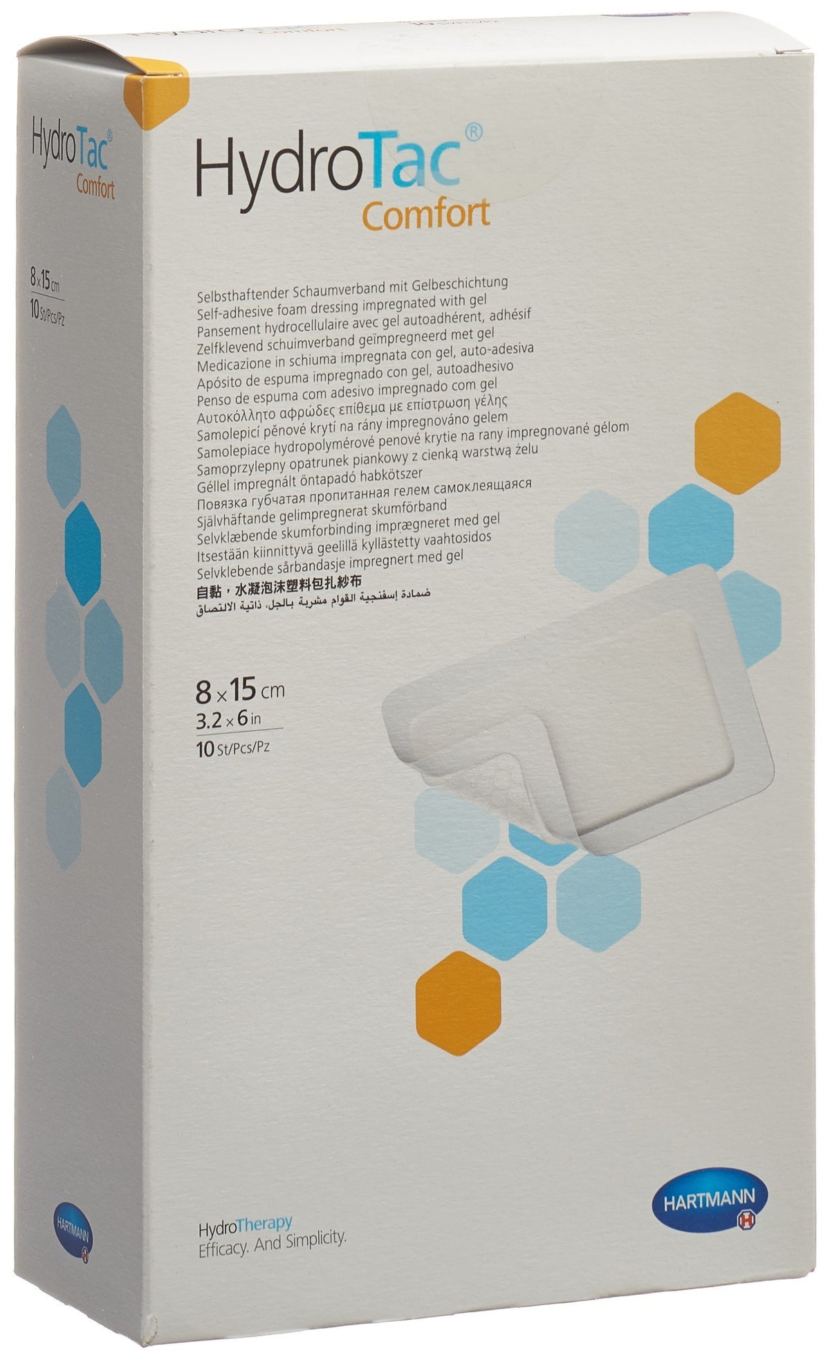 Hydrotac Comfort Wundverband 8x15cm steril (10 Stk)