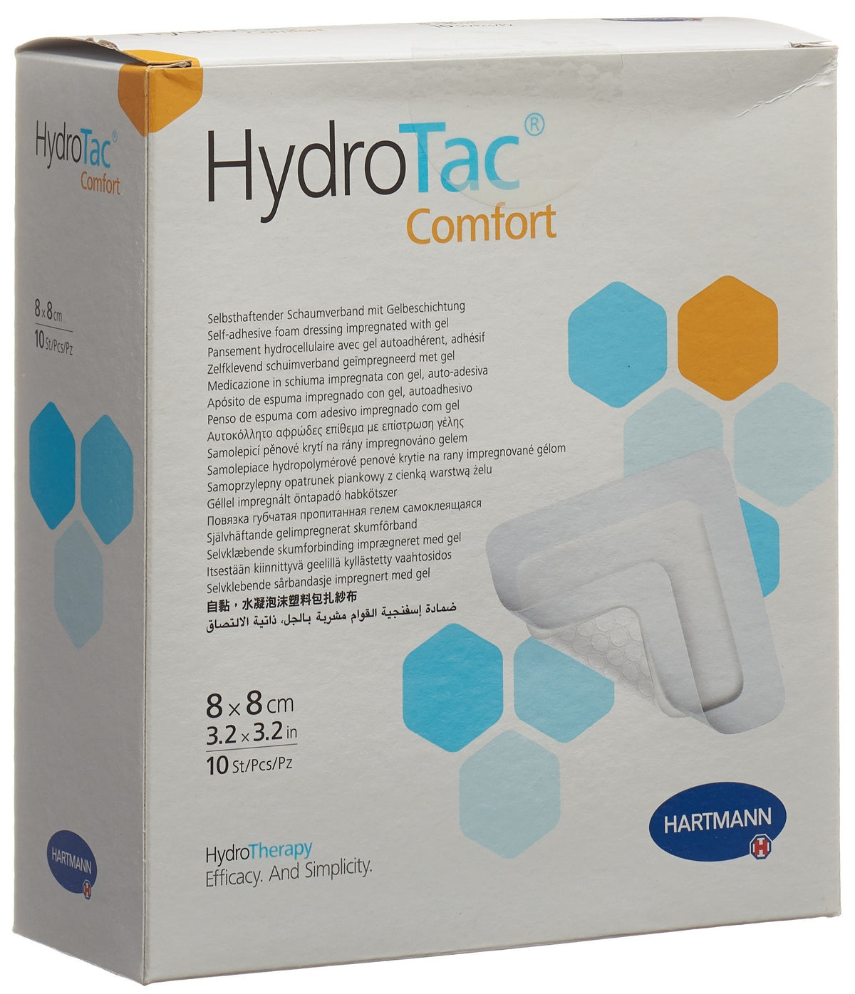 Hydrotac Comfort Wundverband 8x8cm steril (10 Stk)