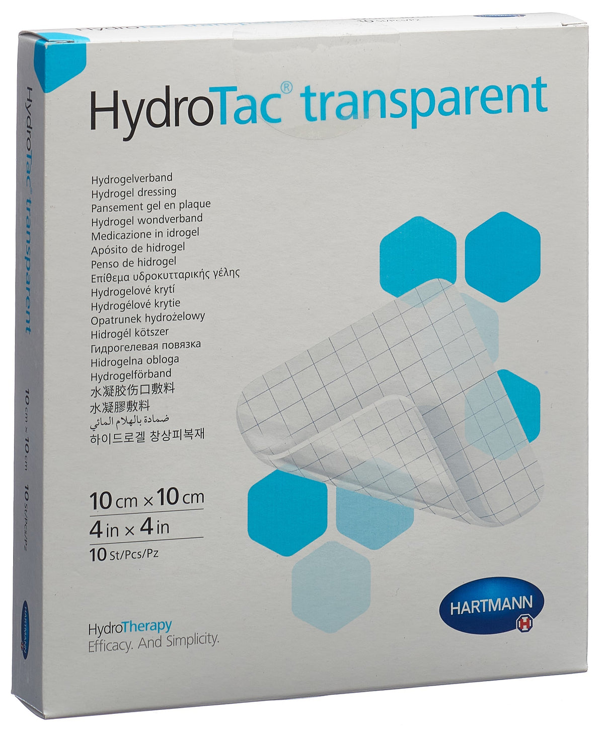 Hydrotac Transparent Hydrogelverband 10x10cm steril (10 Stk)