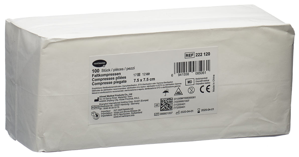 IVF Faltkompresse T17 7.5x7.5cm 12fach (100 Stk)