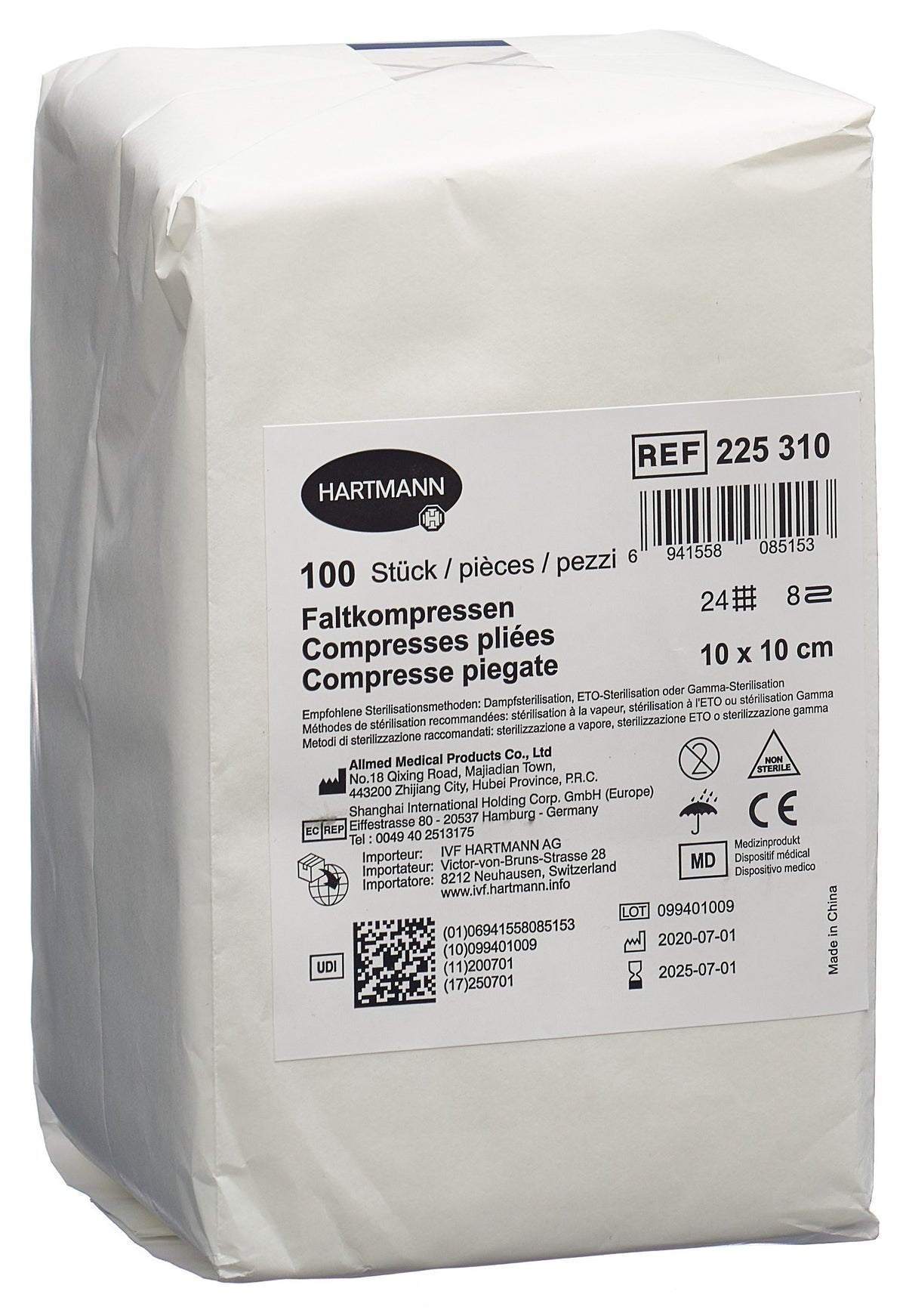 IVF Faltkompresse T24 10x10cm 8fach (100 Stk)