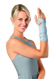SPORLASTIC Manu-Hit Handgelenkbandage L 18cm links platinum (1 Stk)