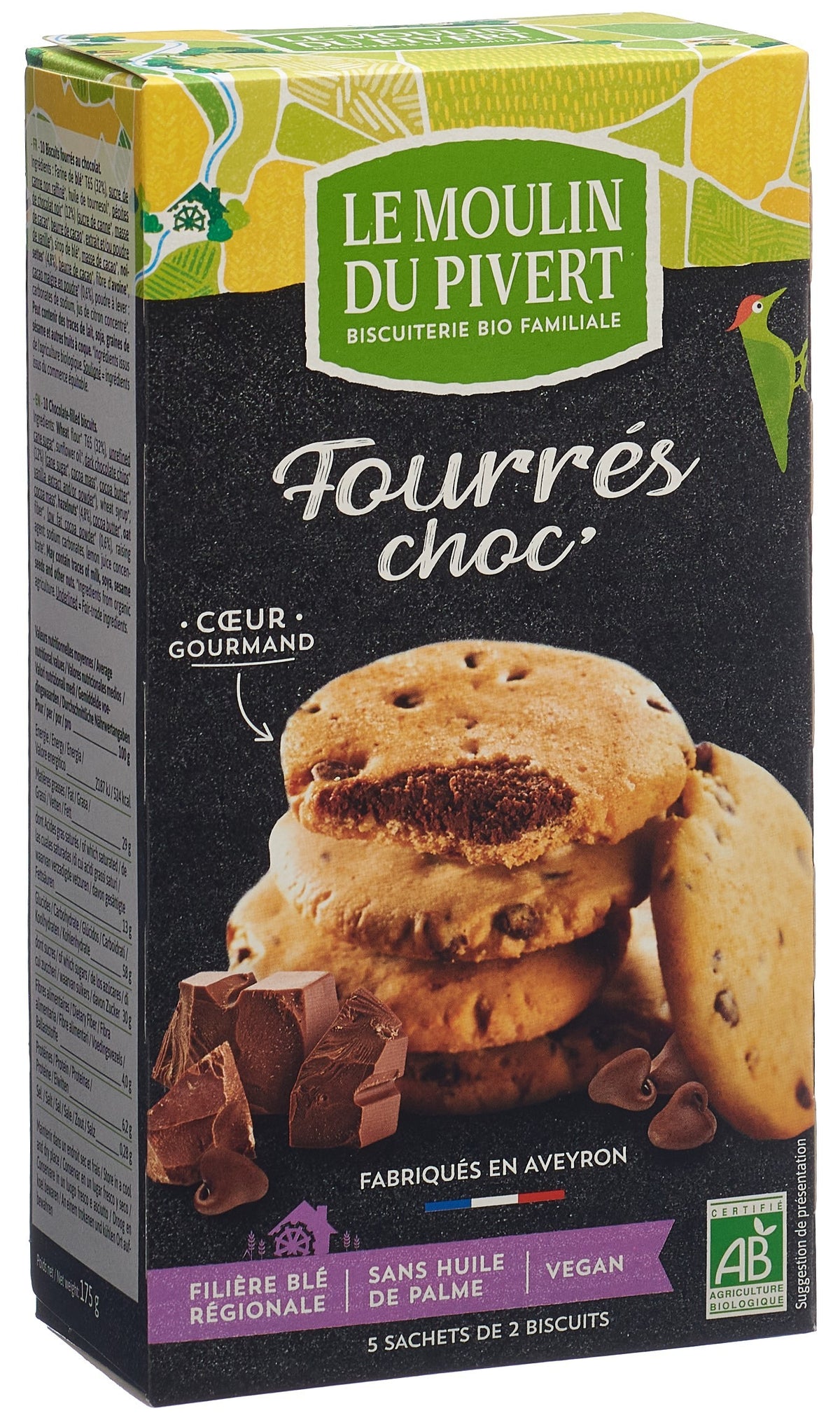 LE MOULIN DU PIVERT Cookies Fourrés Choc (175 g)