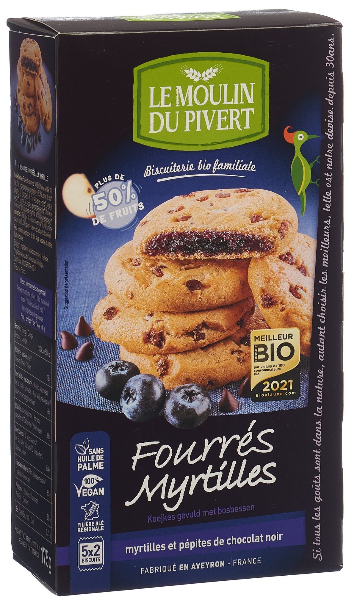 LE MOULIN DU PIVERT Cookies Fourrés Heidelbeere (175 g)