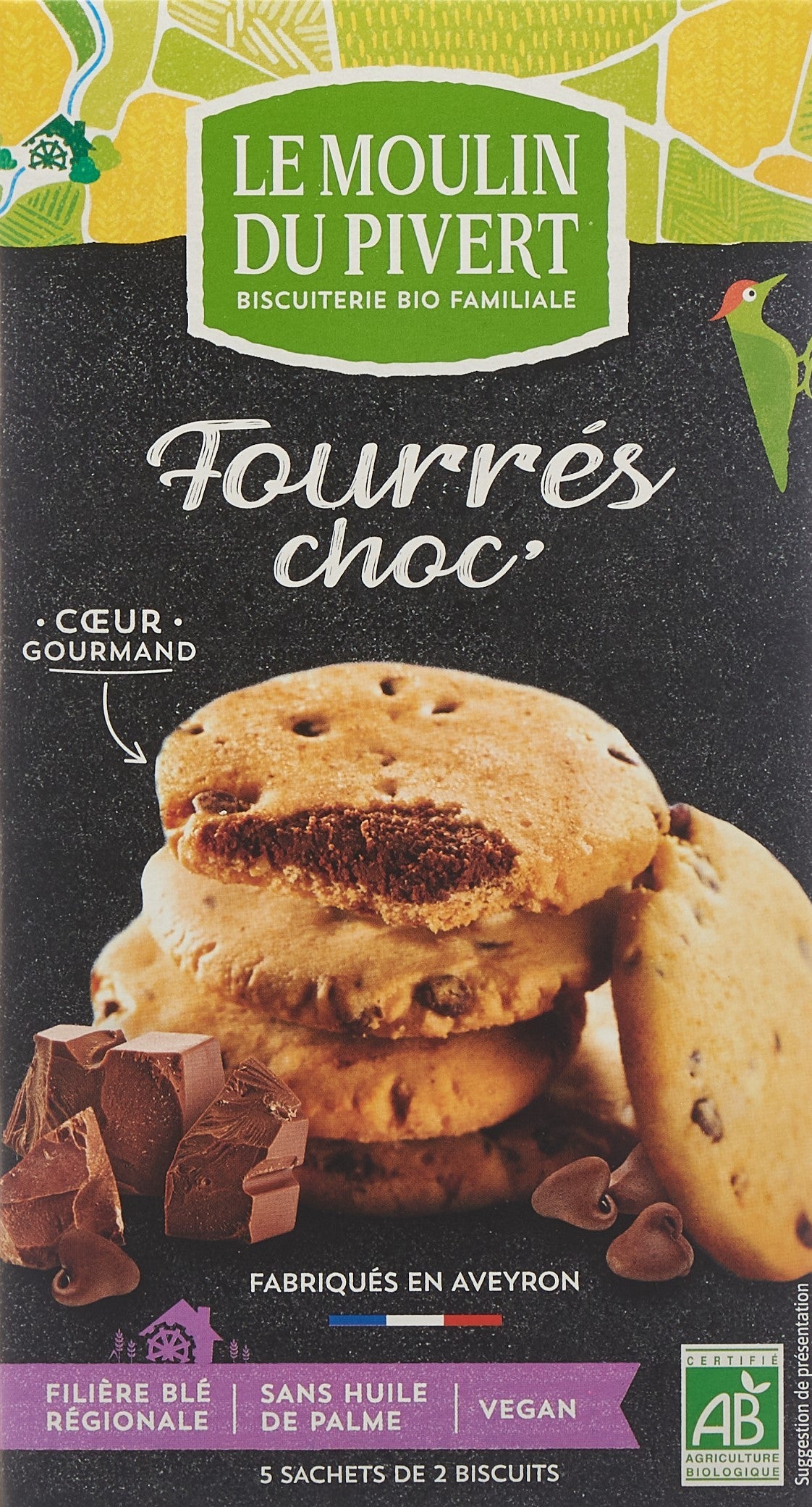 LE MOULIN DU PIVERT Cookies Fourrés Choc (175 g)