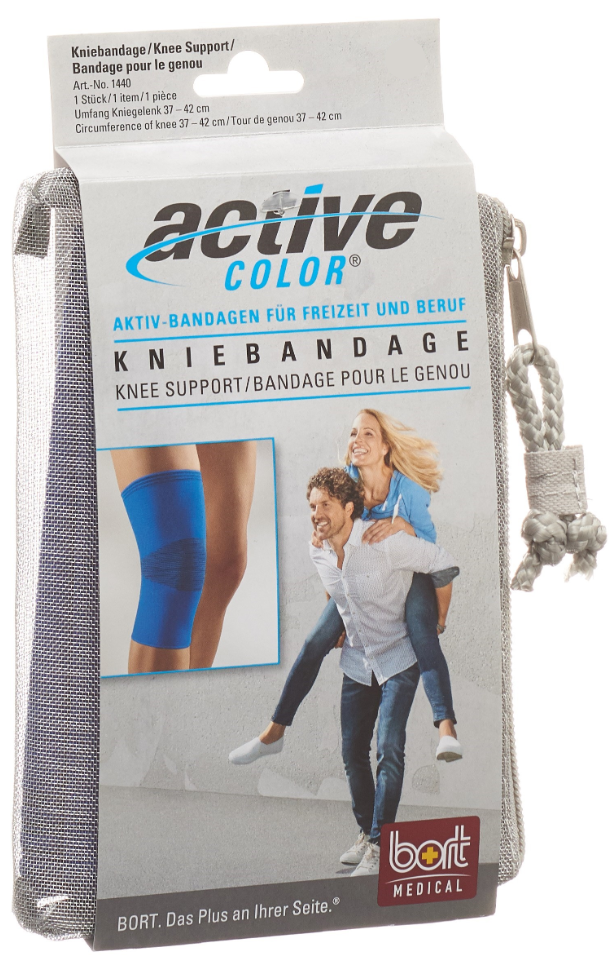 Bort ActiveColor Kniebandage XL +42cm blau (1 Stk)