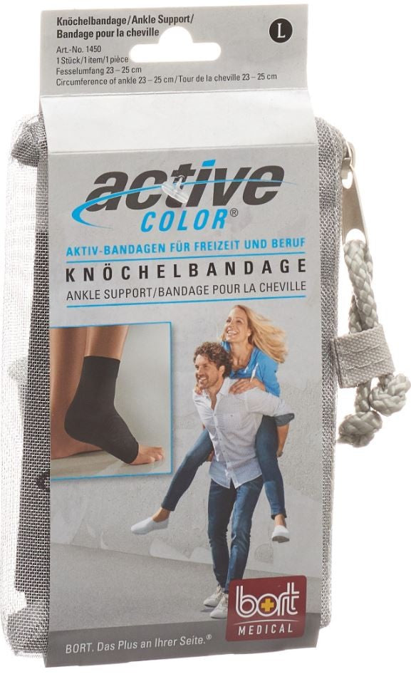 Bort ActiveColor Knöchelbandage L +23cm schwarz (1 Stk)