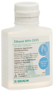 BRAUN Ethanol 80% mit 1% Glycerin Ovalflasche (100ml)