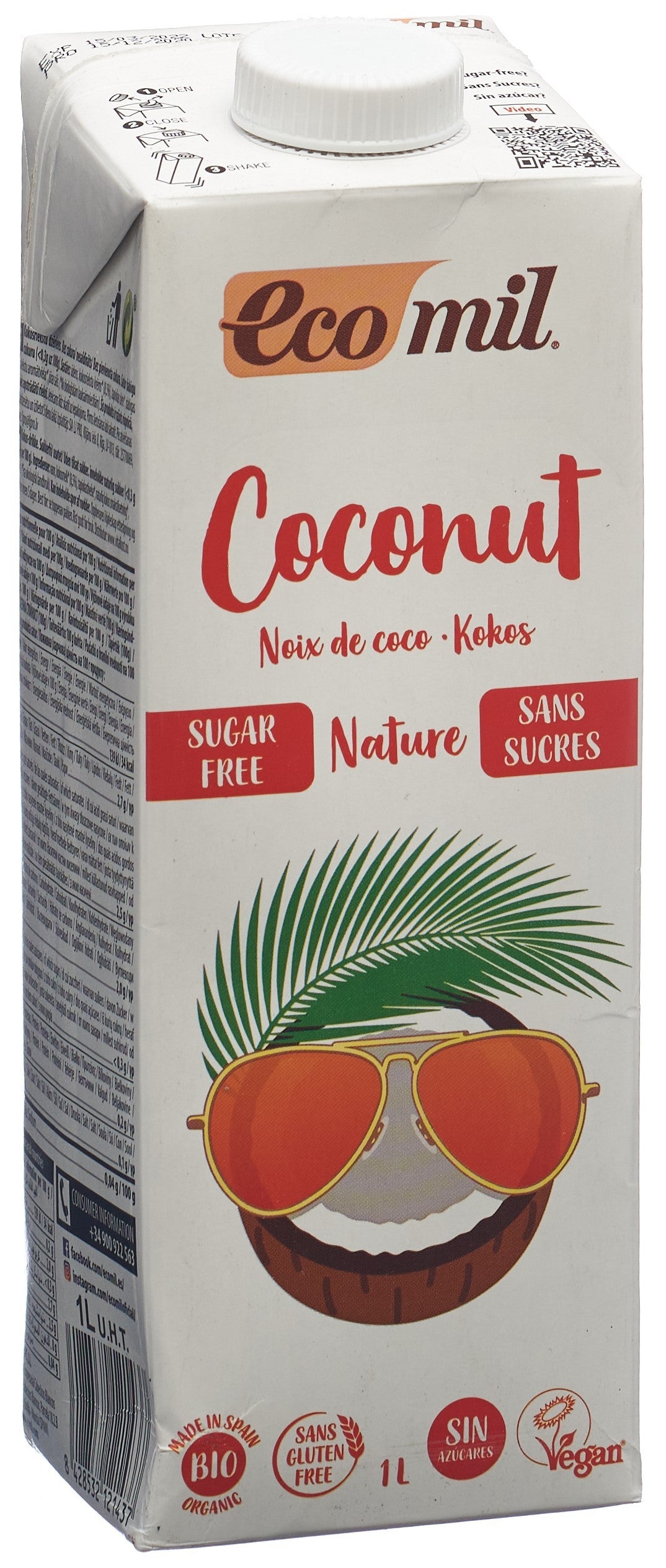 ECOMIL Kokosgetränk ohne Zucker (1lt)
