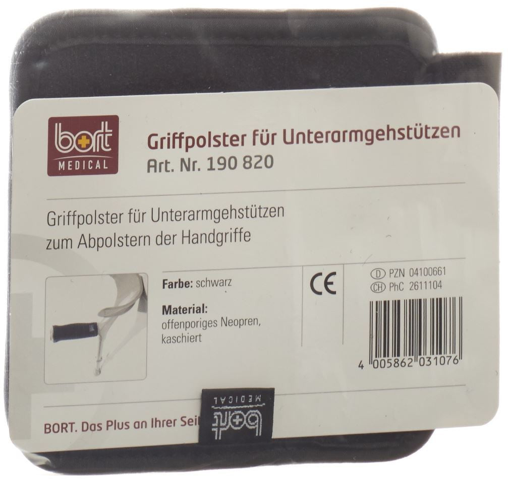 Bort Griffpolster für Unterarmgehstützen schwarz (1 Paar)