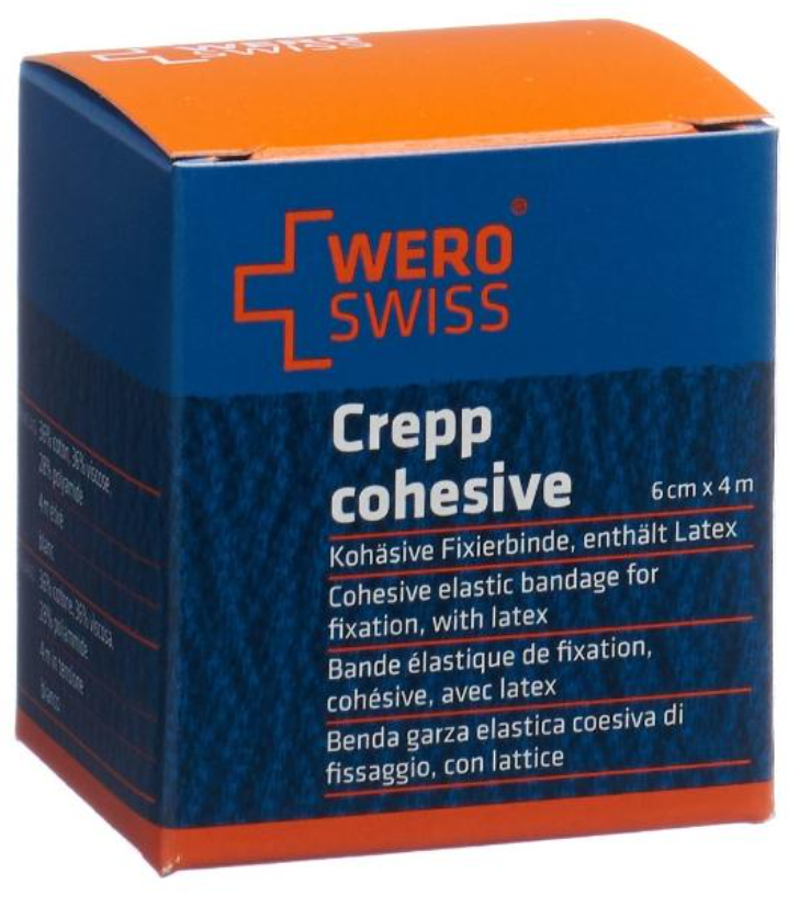 WERO SWISS Lux K-10 elastische Fixierbinde 4mx6cm weiss (1 Stk)