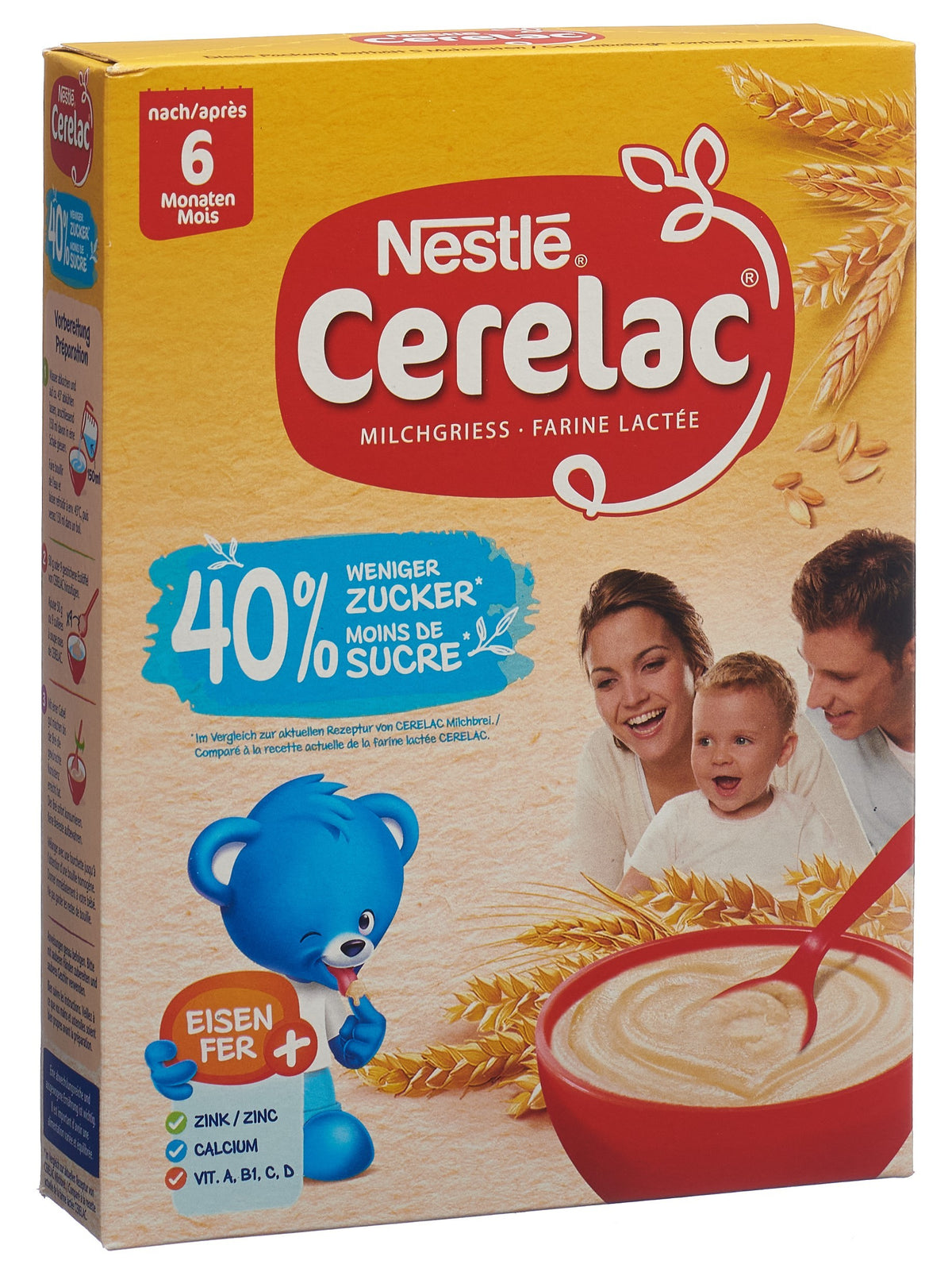 NESTLE CERELAC Milchbrei -40% Zucker 6M (250g)