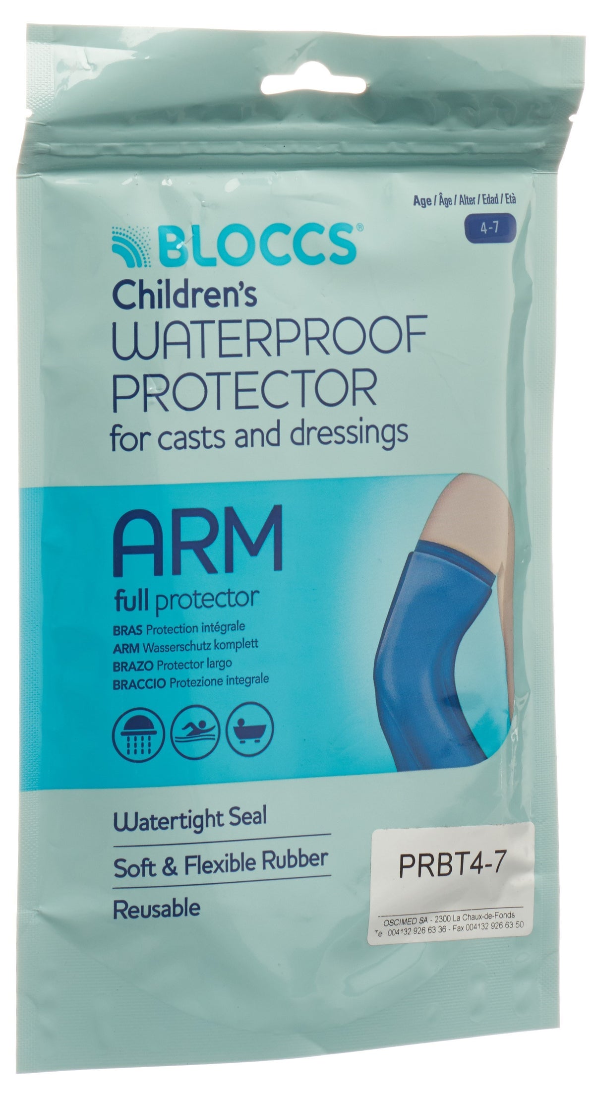 BLOCCS Bad Dusch Wasserschutz Arm 17-28/51cm Kind