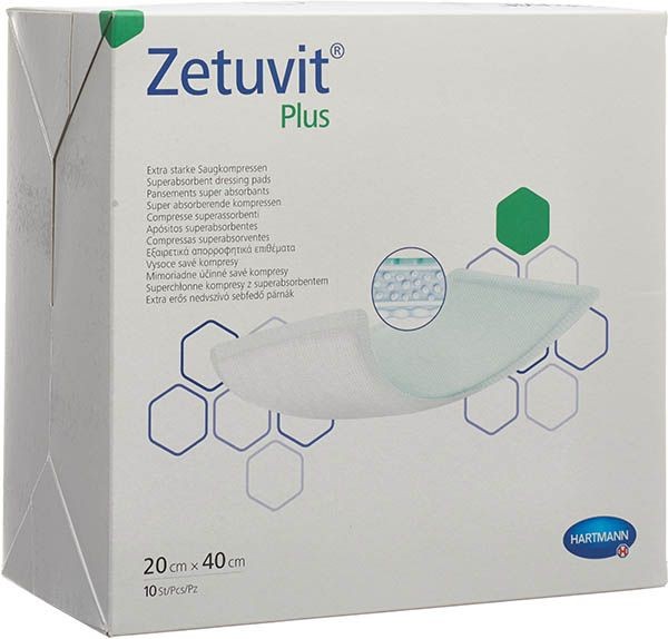 ZETUVIT Plus Absorptionsverband 20x40cm (10 Stk)