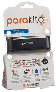 PARAKITO Mückenarmband Erwachsene schwarz (1 Stk)