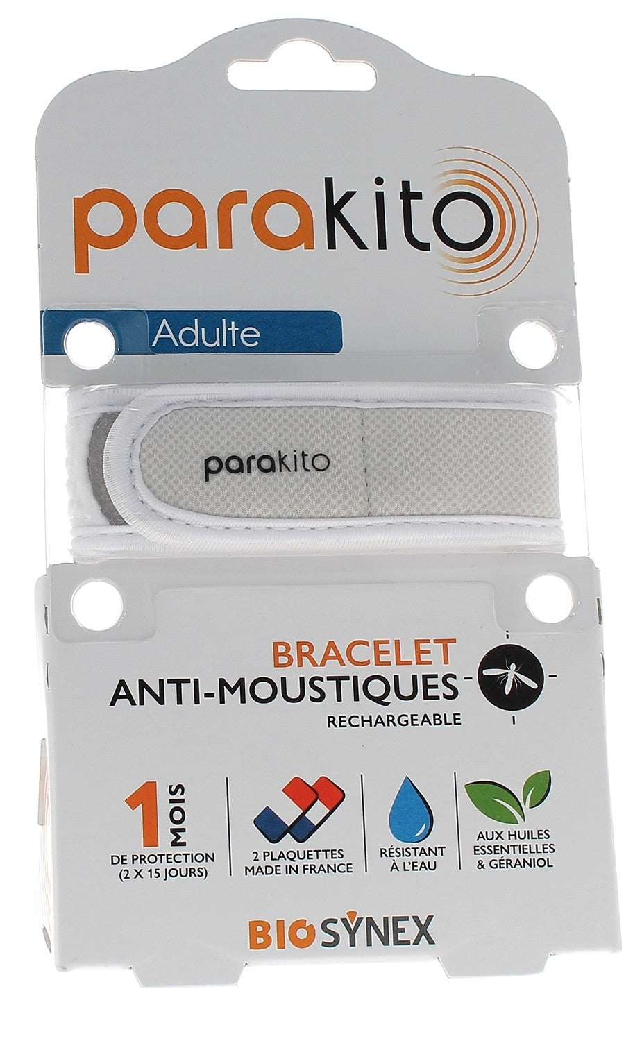 PARAKITO Mückenarmband Erwachsene weiss (1 Stk)