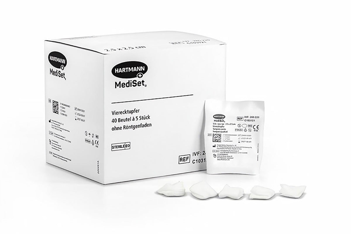MediSet Vierecktupfer 2.5x2.5cm steril (40x5 Stk)