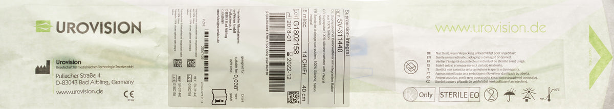 Urovision Suprapubic Catheter CH14 40cm Silicone