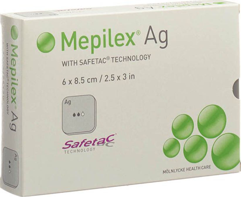 Mepilex Ag Schaumverband 6x8.5cm (5 Stk)