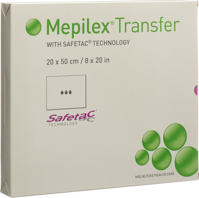 Mepilex Transfer Safetac Schaumverband 20x50cm (4 Stk)