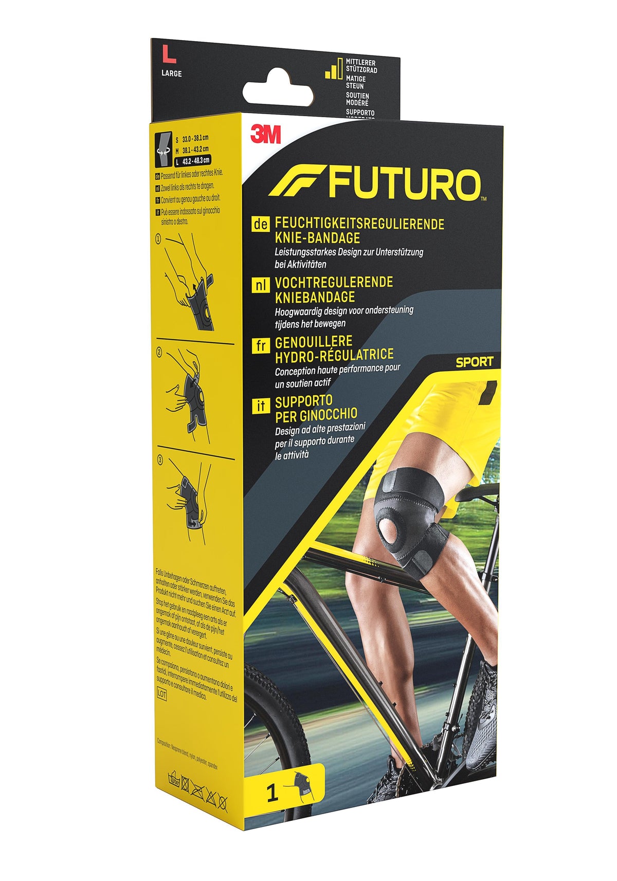 3M FUTURO SPORT Feuchtigkeitsregulierende Kniebandage L (1 Stk)