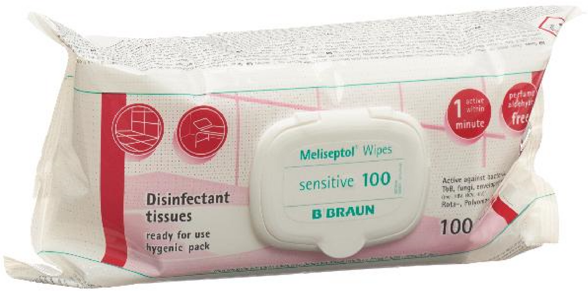 BRAUN MELISEPTOL Wipes sensitive 100 Flowpack (1 Stk)